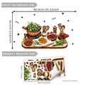 Kitchen wall decals with watercolor hand-painted cookware, herbs and spices, 2-sheet set - 30*60cm (2 Sheets)