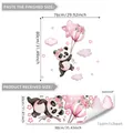 Sticker mural panda avec ballons roses, étoiles et nuages pour déco de chambre - 30x90cm(B13539)