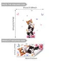 Cat and floral static window stickers with 81x84cm finished size layout and kittens - Stacked Cats (D12048) / Single Sheet (30*60cm)