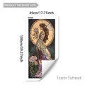 Detaillierte statische Fensterfolie im Alphonse-Mucha-Stil mit Blumen, 45x100cm - Alphonse Mucha Stil (D20282) / 45x100cm