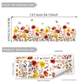 Hand-painted flower and butterfly wall stickers set with vibrant red and orange poppies - Flower Butterfly (M15535)