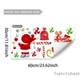 Detailed sheet of Christmas wall stickers featuring Santa, gifts, and candy canes 30x60cm - Santa Claus Back View and Sleigh (M20146) / 30x60cm