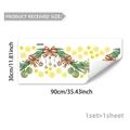 Detailed sheet size of 30x90cm Christmas wall sticker with pine branch and bow motifs - Pine Branch and Bow Decoration (M20159)