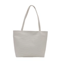 Borsa tote bianca in ecopelle con un esclusivo motivo a osso in rilievo 3D sul davanti - Bianco