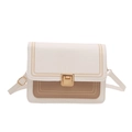 Borsa a tracolla ricamata stile francese in bianco e marrone con chiusura dorata - Cachi