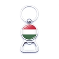 Hungary flag soccer keychain beer bottle opener made of polished silver metal - Hungary