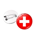 Zwitserland vlag button badge met hoogglans afwerking en veilige metalen achterkant - Zwitserland
