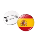 Badge drapeau Espagne avec attache en métal argenté pour fans de football européen - Style Espagne