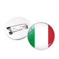 Insigne drapeau italien avec dôme en verre rond et fermeture à épingle en métal - Style Italie