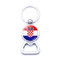 Metal keychain beer bottle opener featuring the Croatia national emblem design - Croatia