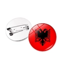 Badge drapeau Albanie pour l'Euro 2024 avec motif aigle rouge et noir et attache métal - Albanie