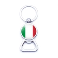 Italian flag metal keychain and beer bottle opener with polished finish - Italy Style
