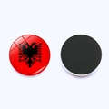 Aimant de 25mm drapeau Albanie en verre pour frigo ou tableau blanc avec dos magnétique - Albanie