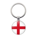 Silver metal keychain featuring the England flag pendant for soccer tournaments - England Style