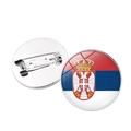 Broches drapeau de Serbie avec dôme en verre et fermeture de sécurité en métal - Serbie