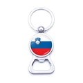 Slovenia flag keychain beer bottle opener made of polished silver finish metal - Slovenia