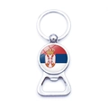 Serbia flag metal bottle opener keychain souvenir for football fans and beer lovers - Serbia