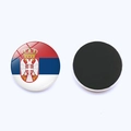 Aimant de réfrigérateur drapeau Serbie en verre cristal avec dos magnétique 25mm - Serbie