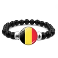 Bracelet à perles avec pendentif drapeau de la Belgique pour l'Euro 2024 - Style Belgique