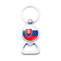 Slovakia flag soccer keychain beer bottle opener made of polished silver metal - Slovakia
