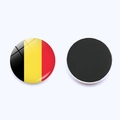 Aimant de réfrigérateur drapeau Belgique en verre avec base magnétique noire brillante - Style Belgique