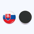 Aimant frigo drapeau Slovaquie en verre, 25mm rond avec face arrière magnétique souple - Slovaquie