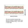 Floral wall sticker set with pink petals and green leaves, 15x60cm size chart display - 15*60cm*2 Sheets (MS6332-ZY)