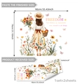 Sticker mural fille aux fleurs de dos avec texte Freedom pour décoration de chambre douce - Fille et Fleurs Peintes à la Main (M15075) / 30x90cm*2pcs