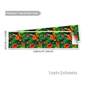 Kleurrijke retro bloemen raamstickers papaver 120x30cm set van 2 vellen statische decor - Klaproos Stijl (DG11003)