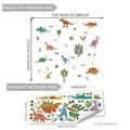 Cartoon dinosaur wall stickers layout and finished size guide for home decor - Dinosaur World Panorama Style (B15510)