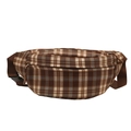 Brown checkered waist bag with adjustable strap and casual plaid pattern for women - Brown