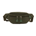 Dark green corduroy fanny pack with multiple zipper pockets and adjustable strap - Dark Green