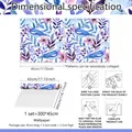 Tabella taglie carta da parati floreale 300x45cm e guida all'installazione a parete - Stile Uccello Blu e Fiore Viola (BZ20027) / 45x300cm