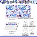 Guida installazione carta da parati fiori e uccelli con dimensioni 600x45cm e dettagli - Stile Uccello Blu e Fiore Viola (BZ20027) / 45x600cm