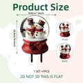 Detailed size specifications of 2D snowman garden stake Christmas yard decoration - Snowman Crystal Ball Style (DC20092)
