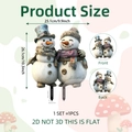2D Christmas snowman garden stake with vintage scarf and hat for holiday yard decoration - Snowman Style (DC20138) / 25.1x26.1