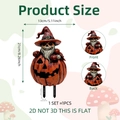 Decorazione da giardino con scheletro zucca mago di Halloween per esterni e prato - Stile Scheletro Mago Zucca (DC18003)
