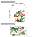 Cartoon crocodile birthday wall sticker set for kids room decor with 80x80cm dimensions - Cartoon Crocodile Style (M16182)