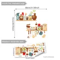Kitchen wall stickers with utensil jars and spices, 80x72cm finish size for home decor - 25*70cm*2 Sheets