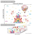 Stickers muraux château et licorne pour chambre d'enfant, dimensions de 133x95cm - M12074--30*90cm*2pcs