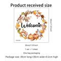 Welcome autumn wreath wall sticker with squirrel and pumpkin for home decor 30x30cm - 30*30cm