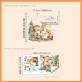 Watercolor forest animal wall stickers with deer and fox showing product dimensions - Butterfly Bird Deer Fox Style (MS7644)