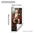 Stained glass style Santa Claus window sticker mural measuring 45cm by 100cm - Vintage Painted Santa Claus Decoration (D20302) / 45*100cm (1 Sheet)