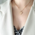 French style rose gold heart pendant necklace with YES MAYBE NO engraving details - Rose Gold Heart (40+5cm)