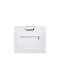 Bolso tote blanco en piel de cocodrilo sintética con asa elegante y cremallera dorada - Blanco