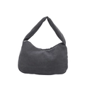 Bolso hobo de pana gris oscuro con textura vintage suave y rayas verticales de moda - Gris