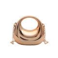 Roségoldene Clutch mit Metall-Finish, Tragegriff und Kette auf weißem Hintergrund - Glatter Spiegel Stil / Stil 2 Gold