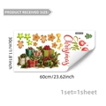 Detailed sheet dimensions of 30x60cm for gingerbread man and star Christmas window stickers - Christmas Gift Boxes & Gingerbread Style (C20027)