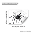 Detail view of a 30x40cm black spider wall decal with SKU D20106NC for Halloween decor - Black Spider Web (D20106)