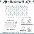 Detail guide showing dimensions and seamless installation steps for floral wallpaper - Vintage Paisley Floral (BZ20039) / Extended Size